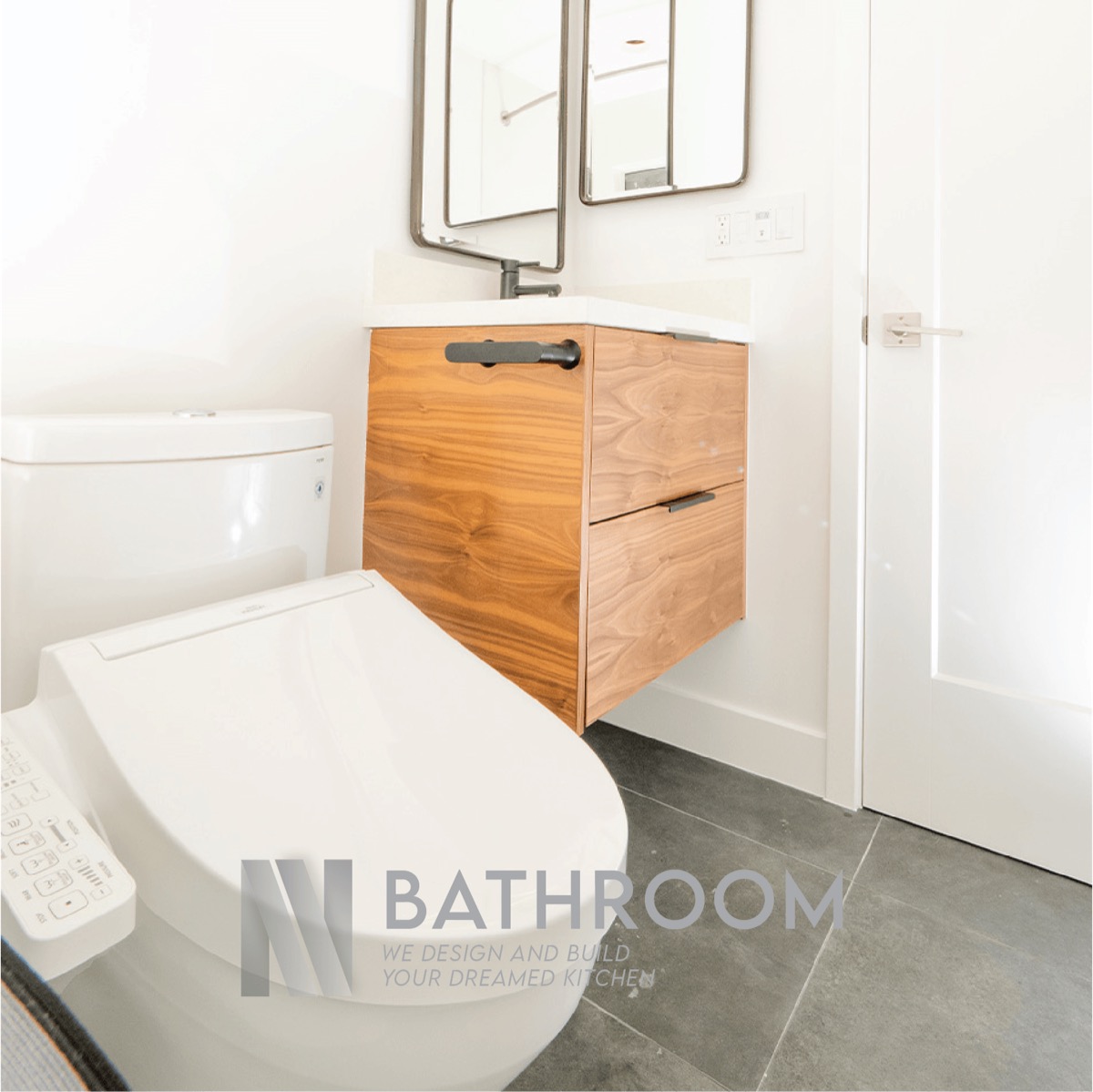 High-end bathroom remodel with custom tile work