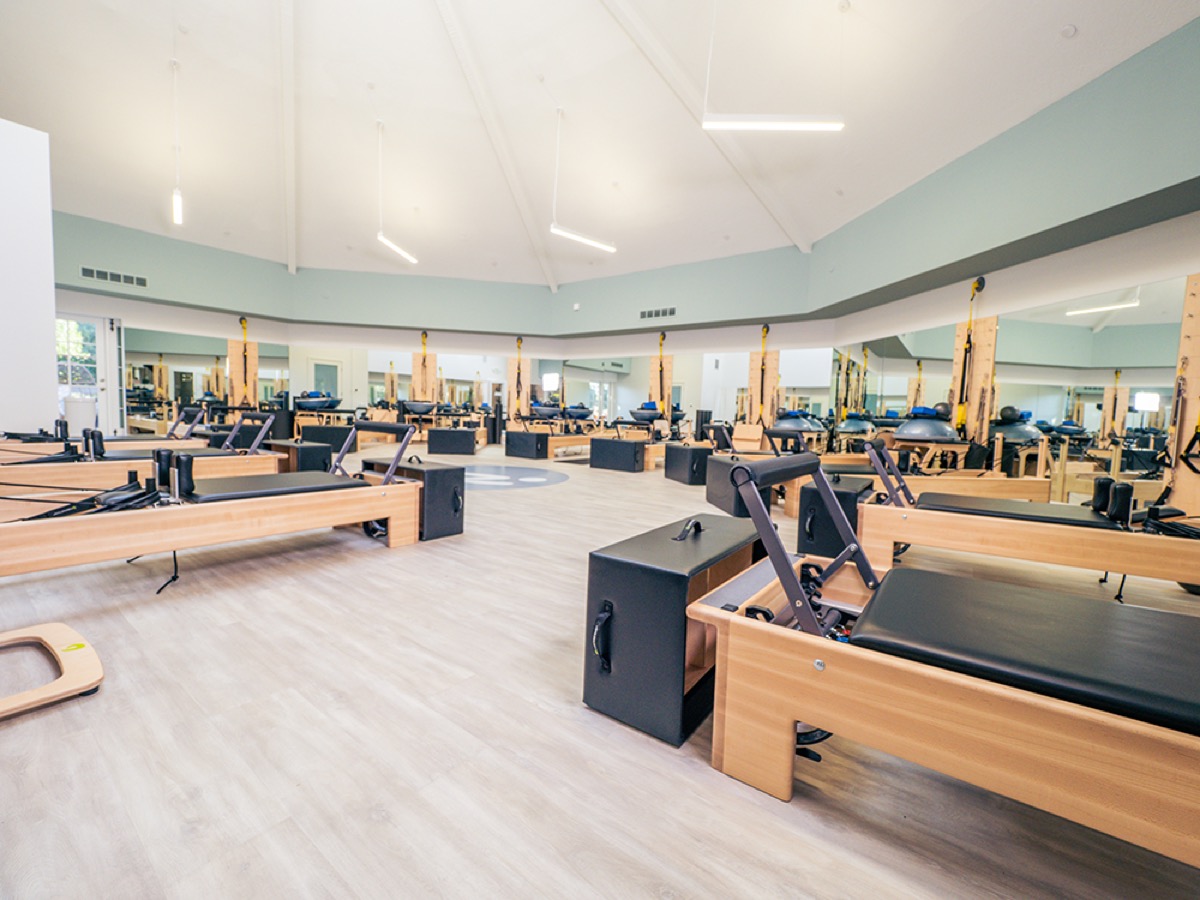 Completed Pilates studio interior with reformer equipment, Power 4 Pilates
